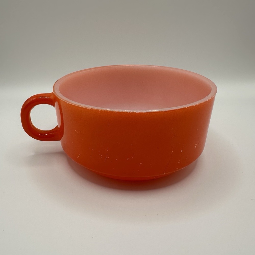 Vintage Glasbake Mug with Handle Orange J-2711